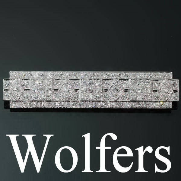 Platinum Art Deco diamond brooch by Maison Wolfers (image 3 of 7)